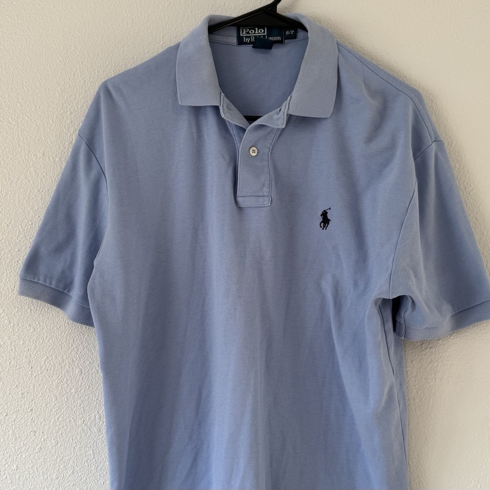 Polo Ralph Lauren Men's S 100% Cotton Polo Shirt Sleeve - Light Blue Super Soft